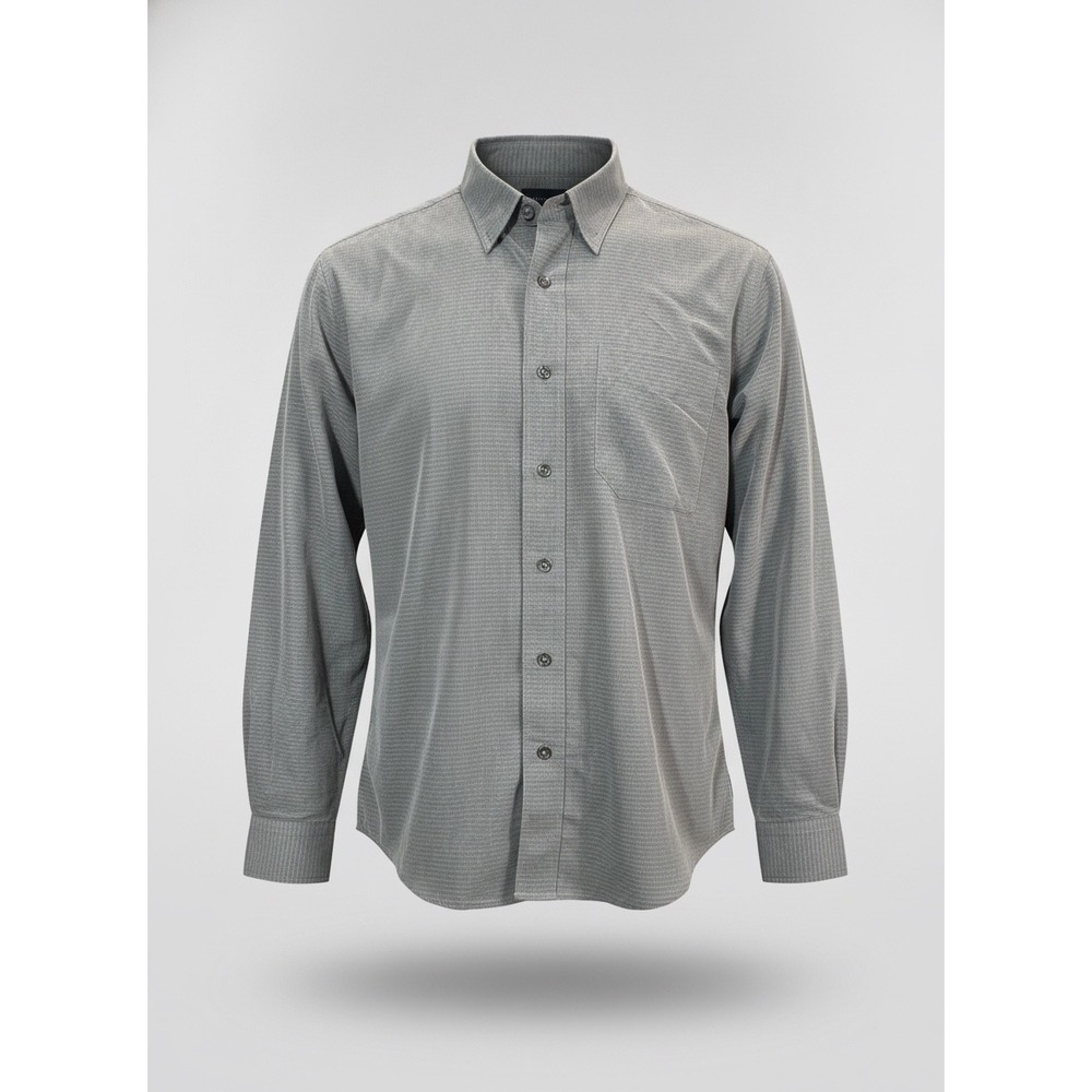 Royal Robbins Mens Gray Micro Check Modal Blend Relaxed Fit Shirt Medium NWT